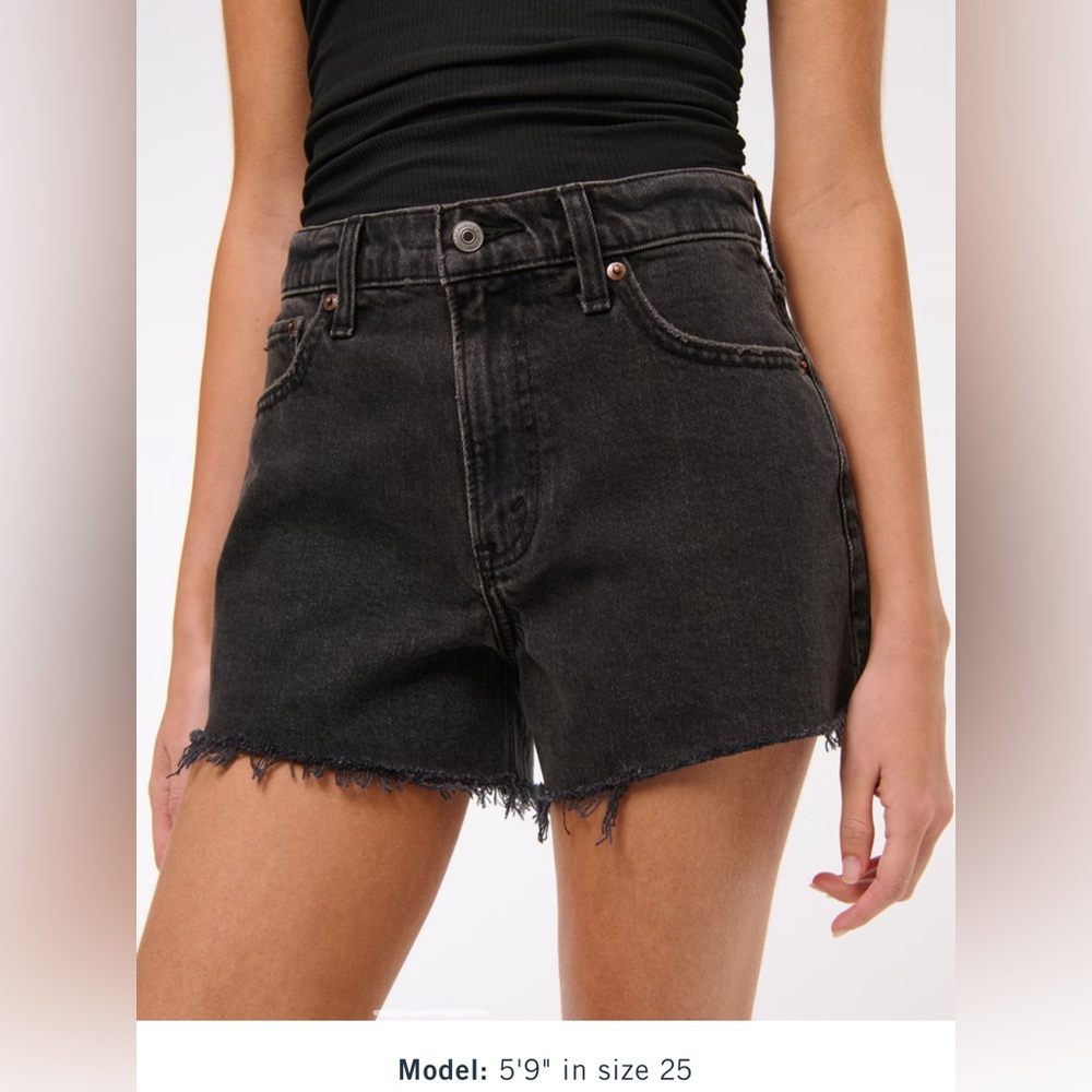 NWT Abercrombie & Fitch ‘The Cutoff Short’ High Size Black Size 25